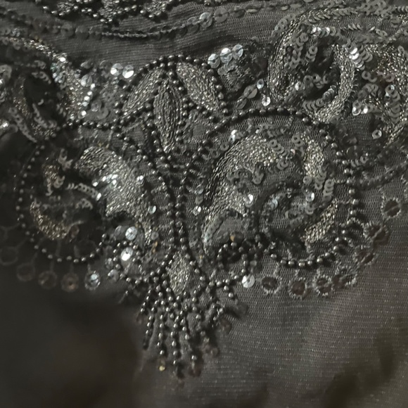 Express Black Whimsygoth Sequined Mesh Sheer Top Size XS - Vintage Express - Picture 6 of 10